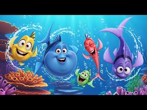 Five Funny Fish Flip in the Sea | Best Nursery Rhymes and Kids Songs Collection