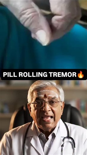 Dr Kailasam on Instagram: "Pill Rolling Tremor🔥 Pill-rolling tremor is the classic resting tremor of Parkinson’s disease, where the thumb and index finger move as if rolling a tiny pill. It happens because the basal ganglia lose dopamine, so the thalamus gets over-inhibited, and the muscles fire in a rhythmic, unwanted pattern. #pillrollingtremor #parkinsonsdisease #neurologyreels #movementdisorders #medicalreels #mbbsstudents #usmleprep #pgpreparation #neuroexams #basalganglia #dopaminedeficit
