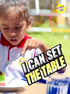 I CAN SET THE TABLE ❤️ | #tablemanners #galle #montessori #viralpost #tablemanners #happykids #happykidshappyfamily #happy #happylife #happybirthday | Happy Kids Montessori - Galle