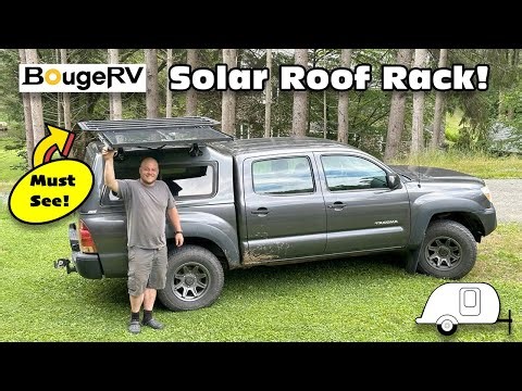 BougeRV Roof Rack with Sliding Solar Bracket