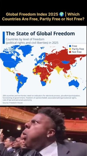 Global Freedom Index 2025 🌍 | Which Countries Are Free, Partly Free or Not Free? #worldmap