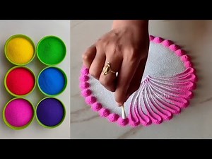Learn Colors Rangolis - Sand Art Ideas - Relaxing & Satisfying Learning Video for Kids - Kids Videos