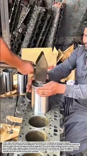 Manual Engine Cylinder Liner Installation Process | Diesel Engine Block Repair Technique.