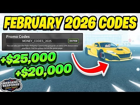 ALL WORKING CODES IN ROBLOX ERLC FEBRUARY 2026 | Emergency Response Liberty County Codes 2026