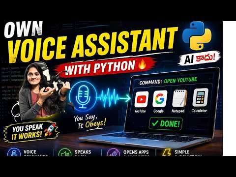నేను Voice command Isthe Python Apps Open చేసింది 😲 | Voice Control with Python | తెలుగు