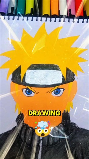 Naruto DRAWING With Posca Markers 🤯 #usashorts #animeeart #unitedstates #anime