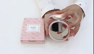 LED Lighted Compact Mirror,Travel Makeup Mirror 1x3x Magnification Rechargeable Pocket Mirror Portable Mirror Small Mirror Folding Mirror for Handbag Purse Round, Pink