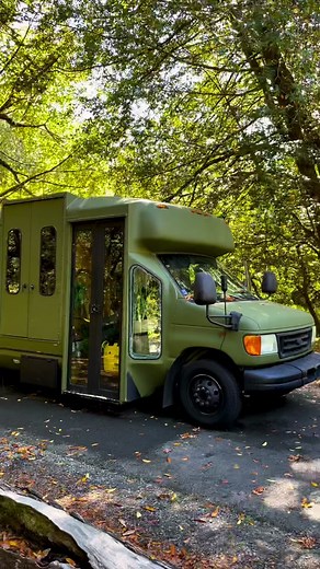 Cooking Pancakes in a Bus by the River
