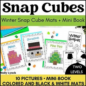 Winter Snap Cube Mats   Mini Book | Winter Math Centers for 1st Grade