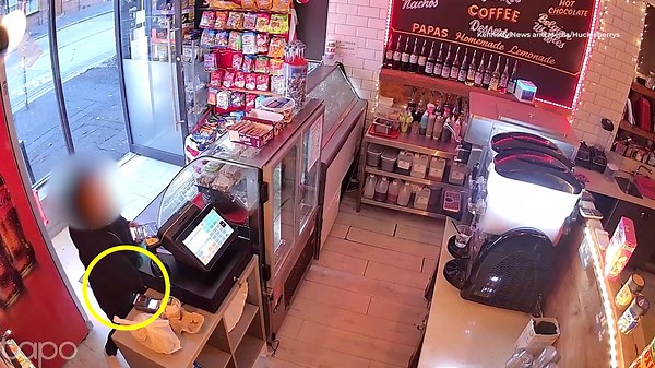 Moment Just Eat delivery driver steals takeaway's food
