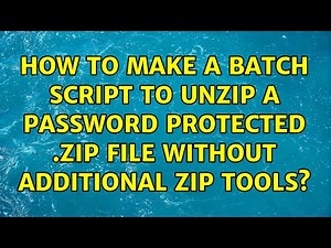 How to make a batch script to unzip a password protected .zip file without additional zip tools?