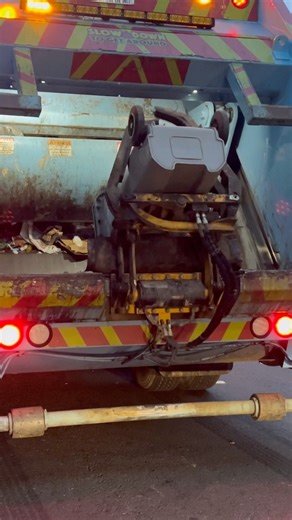 Rear Loader Tipping Two 30 Gallons #garbagetruck #truck #hardwork