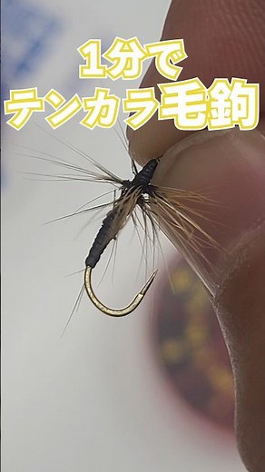 【1分】テンカラ毛鉤の作り方 #テンカラ #毛鉤 #毛鉤の作り方 #テンカラ大王