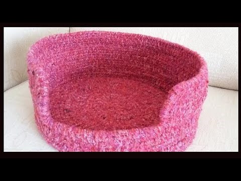 How to make a pet bed. How to SEW a ROPE pet bed - LOOK this is so easy. (Make one in a day)