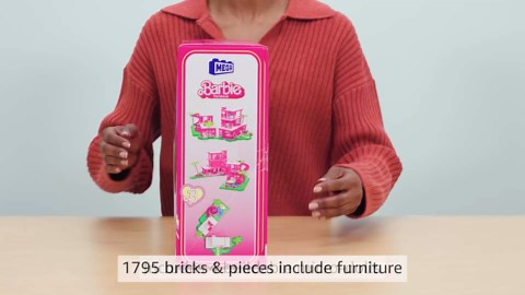 MEGA Barbie The Movie Building Toys Set, DreamHouse Replica with 1795 Pieces, 4 Figures and Accessories, for Adults & Fans