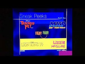 Sneak Peeks Menu to Recess: Taking the Fifth Grade 2003 DVD (but with a filmreel)