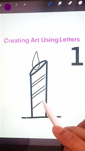 Creating a Candle from Number 1 | Easy Letter Art in Procreate ✏️🕯️