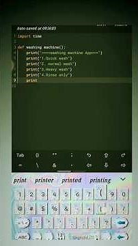 i create "Washing machine App"#python #coding #App #support #subscribe