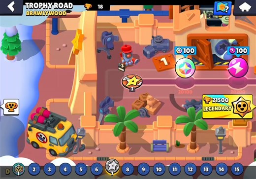 NUEVA AMBIENTACIÓN ennel CAMINO de TROFEOSFue añadido el mundo #7 Brawlywood, que son las ambientaciones de:El trío de Estrellas de BrawlywoodEl trío del turbo teatroEl trío del Estudio de animaciónQué les parece?