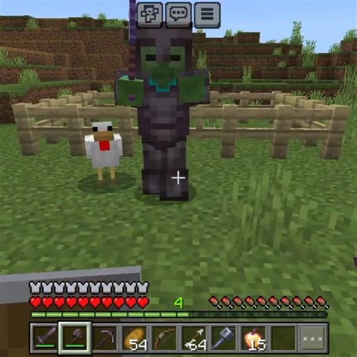 Netherite armour zombie vs Steve #Minecraft