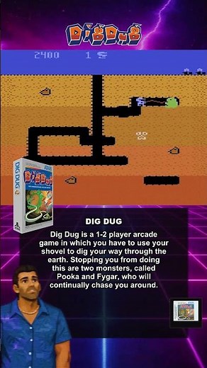 Dig Dug (atari 5200) - Dig Dug is a 1-2 player arcade game in which you have to use your shovel t...