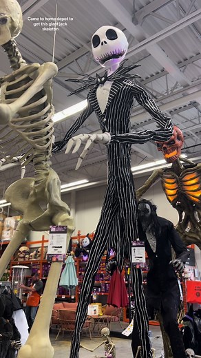 13 foot jack skellington to go perfectly with our 12 foot skeleton #yeg #halloween #thisishalloween #nightmarebeforechristmas #spookyseason #fyp #foryou