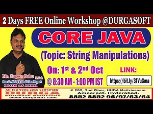 CORE JAVA (FREE Workshop) Online Training @ DURGASOFT