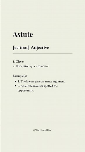 Astute Meaning • Daily English Word