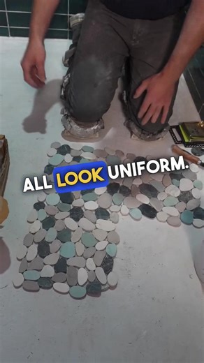 Pay attention to backing of a pebble floor tile before setting | Home Remodeling
