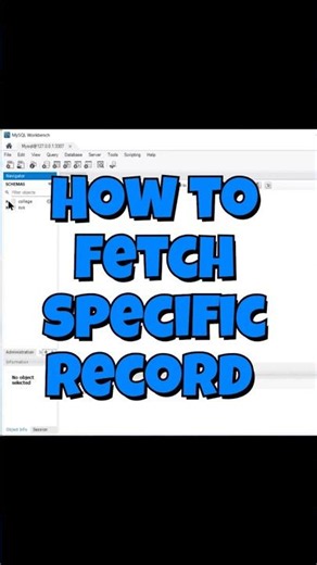 How to Fetch Specific Column Records from Mysql Table in Mysql Workbench. #fetch #get