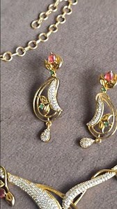 Gold Plated American Diamond Necklace #mansh#viral#gold#jewellery#shorts#business#haul#shopping .