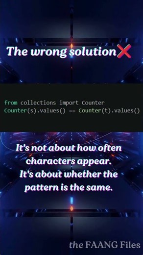 isomorphic strings -save this — meta asked this last quarter#python#coding#tech#dsa#shorts#education