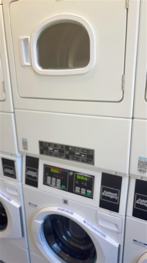 Speed Queen commercial stackable washer dryer white