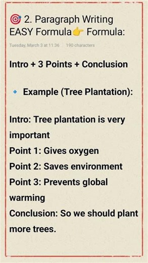 3 Point to writing a Paragraph Example Tree plantation