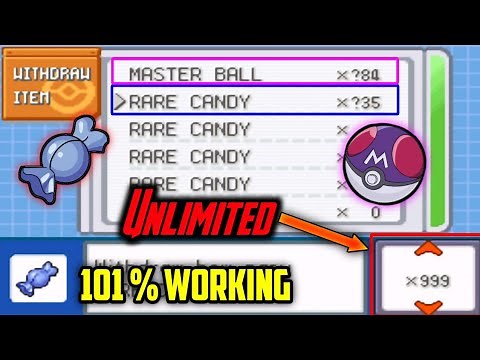 How to get unlimited rare candy and master ball in Pokemon fire Red | Pokemon fire Red top cheats