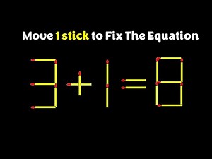 Move only 1 stick to make the equation correct | Matchstick Puzzle 3+1=8 #simplylogical #braintest