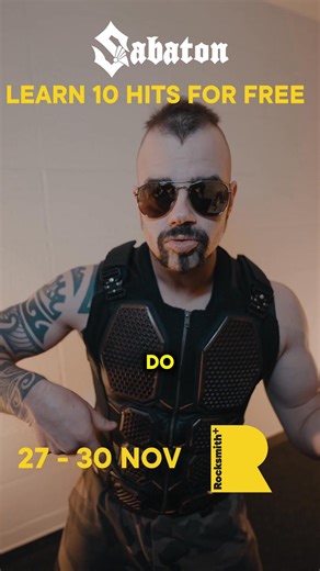 ⚡10 SABATON SONGS NOW FREE ON ROCKSMITH ⚡ Play now for free 👉 getrocksmith.com Good news, metalheads! From November 27-30, 10 of our tracks are FREE to play on Rocksmith . Learn to play our songs how WE play them on guitar, bass and piano, on your PC, mobile or PlayStation. Available songs: 🎵 Bismarck 🎵 Carolus Rex 🎵 Crossing The Rubicon (NEW) 🎵 Night Witches 🎵 Stormtroopers 🎵 The Duelist 🎵 The Last Stand 🎵 The Lost Battalion 🎵 The Red Baron 🎵 To Hell And Back We hope you enjoy playin