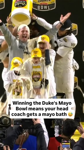 ESPN College Football on Instagram: "4.5 gallon bath of mayo for Jake Dickert and his family 😭"