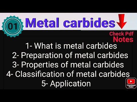 Metal carbides _ Preparation and property _ classification and application • MSc first semester