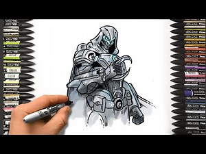 How To Draw Moon Knight | Marvel Rivals | Step by Step Drawing Tutorial