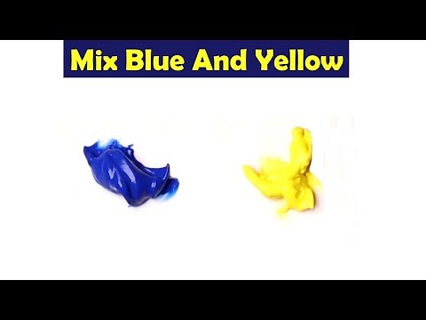 Mix Blue And Yellow - What Color Make Blue And Yellow - Color Mixing Paint