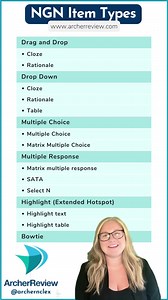 ✨NGN Practice Question of the Week✨ with Morgan at Archer Review! Try this highlight table NGN practice question...and see how these items will feel on your Next Gen NCLEX! Remember - we have hundreds of NGN practice questions like this one at archerreview.com - prices for our Qbank start at just $59! 😉 #ngn #nclexready #nclexquestionoftheday #nclexquestion #nclexhelp #nclexhereicome | Archer NCLEX Review