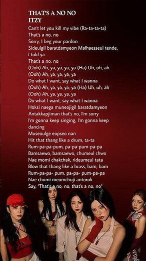 ITZY - THAT’S A NO NO #lyrics #itzy #thatsanono #kpop #midzy