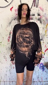 Bleach painted tee 💋🧷 by @nikitarosalind . This long-sleeve tee was painted by hand using bleach on black fabric! What do you think?? . . . #handpaintedclothing #handpainted #painted #wearableart #artwear #paintingoftheday #paintingreels #fabricpainting #artistspotlight #artistsupport #keepcreating #artislife | Custom WearHouse