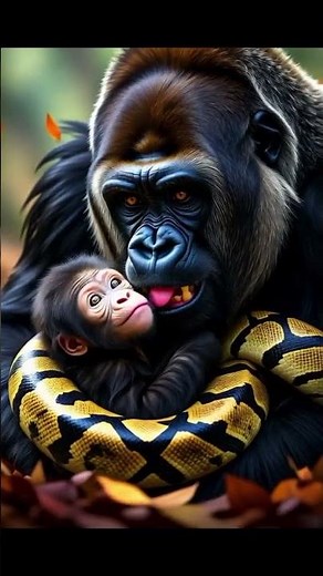 “माँ गोरिला बनाम अजगर : ममता और मौत की जंग | Gorilla vs Python Fight Story”