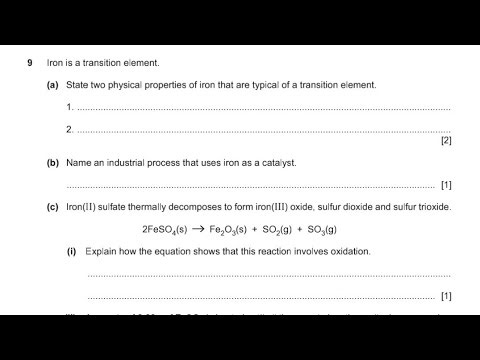 METALS CHEMISTRY EXAM REVISIONS