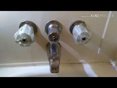 Install 3 handle shower faucet
