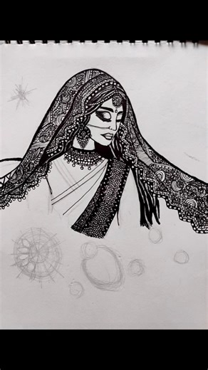 DRAWING OF BEAUTIFUL BRIDE STEP BY STEP