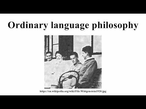 Ordinary language philosophy