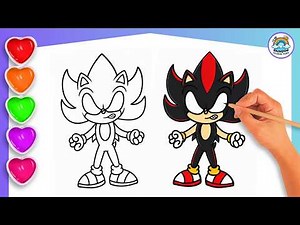 How to Draw and Color Shadow the Hedgehog | Easy Sonic Coloring Page for Kids & Beginners